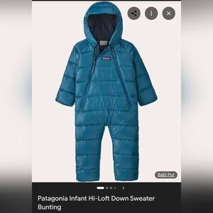 Patagonia Infant Teal Hooded Snowsuit